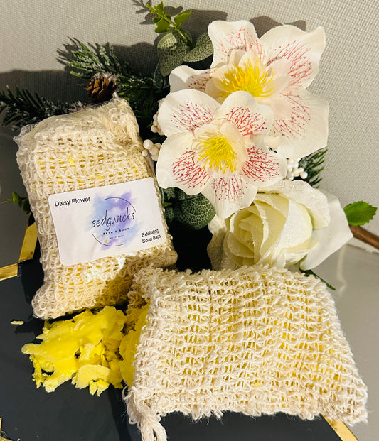 Daisy Flower Exfoliating Soap Bags